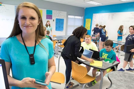 Teacher in a classroom